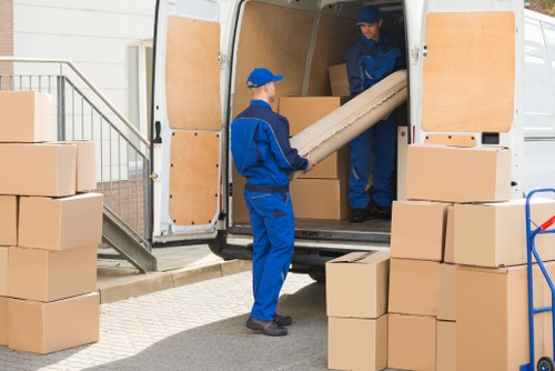 Professional flat removals in Turnpikelane with moving team and boxes