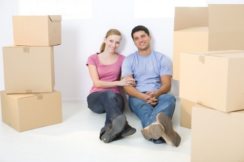 Household storage unit space in Turnpikelane with organized boxes